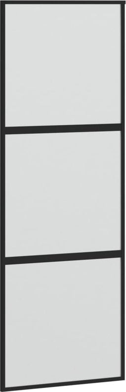 vidaXL - Schuifdeur - 76x205 - cm - gehard - glas - en - aluminium - zwart