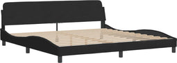 vidaXL - Bedframe - zonder - matras - 200x200 - cm - fluweel - zwart