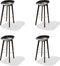 Keeve Stapelbare barkruk zwart low, berkenhouten frame en kunststof zitting - SET VAN 4