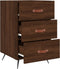 vidaXL - Nachtkastje - 40x40x66 - cm - bewerkt - hout - bruin - eikenkleur