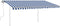 vidaXL - Luifel - handmatig - uittrekbaar - met - LED - 4,5x3,5 - m - blauw - en - wit