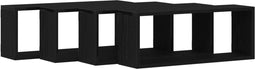 vidaXL - Wandplanken - Set - van - 4 - - - Zwart - Eiken - - - 60x15x23 - cm - - - Gemaakt - van - Houtcomposiet