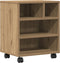 vidaXL - Printerstandaard - met - Wielen - Artisan - Eiken - 41x32x48 - cm