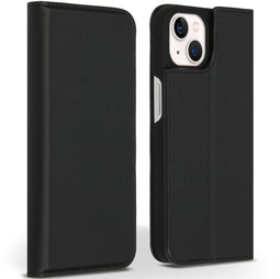 Accezz iPhone 13 - Premium Leather Slim Bookcase - Echt Nappa leer - Zwart