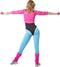 Dressforfun Aerobicster M - Verkleedkostuum - Jaren '80 stijl - Zwart/lichtblauw/roze
