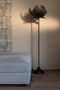 PTMD Index Grey Iron Floor Lamp Upgrowing Leaves Round