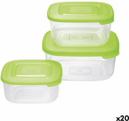 Set Lunchboxen Tontarelli Family Vierkant 3 Onderdelen (20 Stuks)