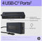 HP 4K USB-C Multiport Hub - 4x USB 3.2 Gen1 5Gb/s - Zwart
