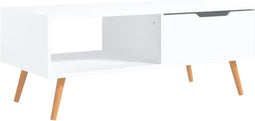 vidaXL - Salontafel - 100x49,5x43 - cm - bewerkt - hout - wit