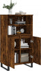vidaXL - Hoge - kast - 60x36x110 - cm - bewerkt - hout - gerookt - eikenkleurig