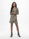 ONLY ONLCARLY LS WRAP SHORT DRESS NOOS WVN - Korte jurk met lange mouwen - V hals met ruches - Maat XS (34)