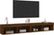 vidaXL - Tv-meubels - met - LED-verlichting - 2 - st - 100x30x30 - cm - bruineiken