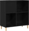 vidaXL - Platenkast - in - Zwart - Eiken - 84,5x38x89 - cm, - Geengineerd - Hout