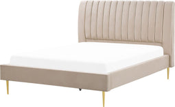 MARVILLE - Tweepersoonsbed - Beige - 160 x 200 cm - Fluweel