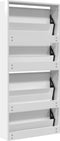 vidaXL Schoenenkast met spiegel 4-laags 63x17x134 cm hoogglans wit