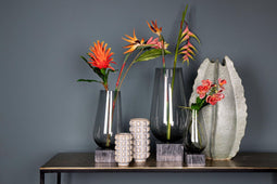 PTMD Miray Bloempot - H22 x Ø22 cm - Keramiek - Grijs