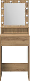 vidaXL - LED-verlichte - Kaptafel - in - Artisan - Eiken, - 50x41x135 - cm