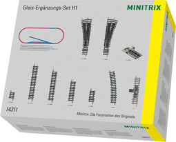 Minitrix H1 - Rail-uitbreidingsset - Uitbreidbaar met Minitrix-railprogramma - Zwart