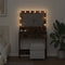 vidaXL - Make-up - Tafel - met - LED - Verlichting - - - Rook - Eik - 79x41x135 - cm
