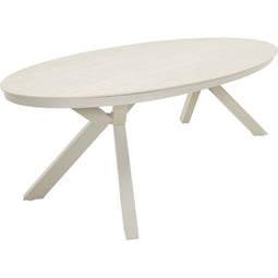 Davos - Lounge/Dining tafel - Ovaal 220x120cm - Aluminium frame matt beige Top: 9mm sintered stone