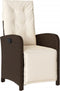 vidaXL - Tuinstoelen - 2 - st - verstelbaar - met - voetensteun - poly - rattan - bruin