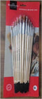 Hobby schilderen penselen set van 12x stuks - Diverse formaten - Nylon/hout