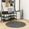 vidaXL - Vloerkleed - OVIEDO - laagpolig - Ø - 100 - cm - antracietkleurig