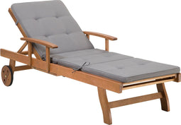 JAVA - Strandstoel - Lichte houtkleur/Grijs - Acaciahout