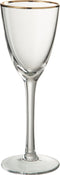 J-Line glas witte wijn Gouden Rand - glas - transparant/goud - 4 stuks