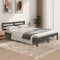 vidaXL - Bedframe - massief - grenenhout - grijs - 135x190 - cm
