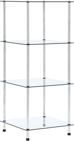 vidaXL - Kastje - 4-laags - 40x40x100 - cm - gehard - glas - transparant