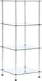 vidaXL - Kastje - 4-laags - 40x40x100 - cm - gehard - glas - transparant