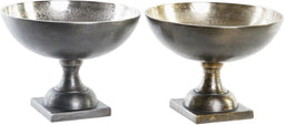 Middenstuk DKD Home Decor Ziverachtig Gouden Aluminium Modern (25 x 25 x 19 cm) (2 Stuks)