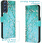 iMoshion Hoesje Geschikt voor Samsung Galaxy S21 FE Hoesje Met Pasjeshouder - iMoshion Design Softcase Bookcase - Blauw / Meerkleurig / Blossom