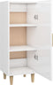 vidaXL - Dressoir - 34,5x34x90 - cm - bewerkt - hout - hoogglans - wit