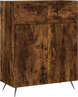 vidaXL - Dressoir - 69,5x34x90 - cm - bewerkt - hout - gerookt - eikenkleurig