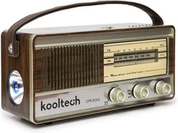 KoolTech CPR SOUL Retro Radio Bluetooth - Donkerbruin - Draagbaar