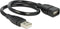 Delock 35cm USB 2.0 - USB-A naar USB-A verlengkabel - Vormbaar - Zwart
