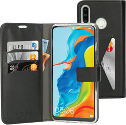 Mobiparts Huawei P30 Lite - Wallet Case - Extra opbergvak - Zwart