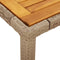 Tuintafel 150x90x75 cm poly rattan en massief acaciahout beige