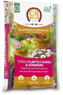 Grond voor bloeiende planten en geraniums - OF BRUIN - OBRTGER20N - 20 L