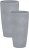 ABDERA - Bloempot set van 2 - Lichtgrijs - Klein - Stenenmix
