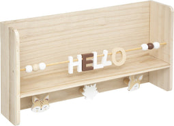 Atmosphera Kids Wandplankje met kapstok kinderkamer - Hello - 3 Haken