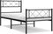 vidaXL - Bedframe - met - hoofd- - en - voeteneinde - metaal - zwart - 107x203 - cm