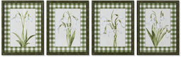 Schilderij Home ESPRIT Groen Beige Shabby Chic Botanische planten 30 x 2,5 x 40 cm (4 Stuks)