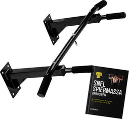 Zoluko Professionele Pull Up Bar - Wandmontage - 150kg Draagkracht - E-boek - Zwart
