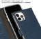 Selencia iPhone 12 (Pro) - Echt Lederen Bookcase - 3 Pashouders - Blauw