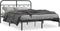 vidaXL - Bedframe - met - hoofdbord - metaal - zwart - 150x200 - cm