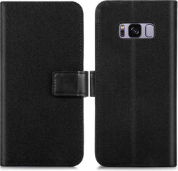 iMoshion Hoesje Geschikt voor Samsung Galaxy S8 Hoesje Met Pasjeshouder - iMoshion Luxe Canvas Bookcase - Zwart