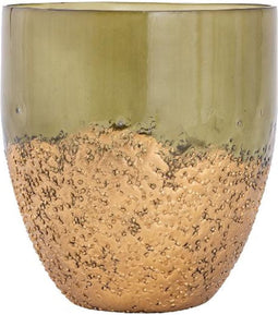 PTMD Windlicht Bryson M - 16x16x18 cm - Glas - Goud